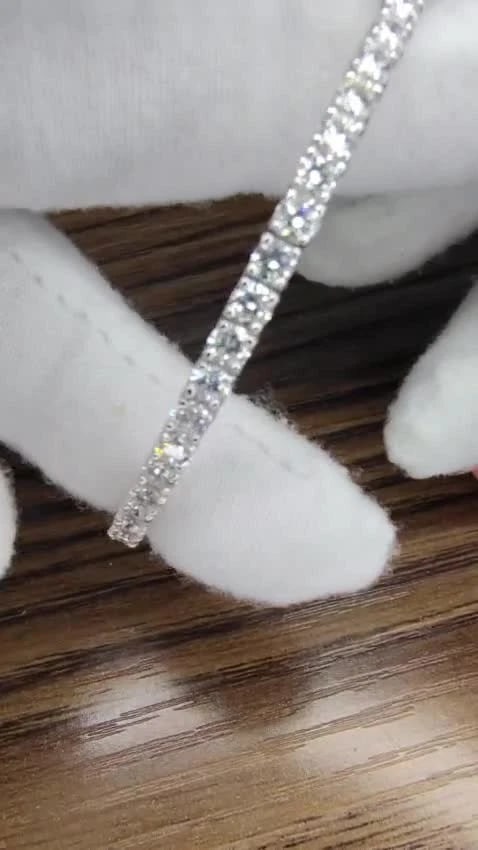 2.90ct Natural Round Diamonds Flexible Tennis Bangle Bracelet 14 Karat 11099 *v - 3