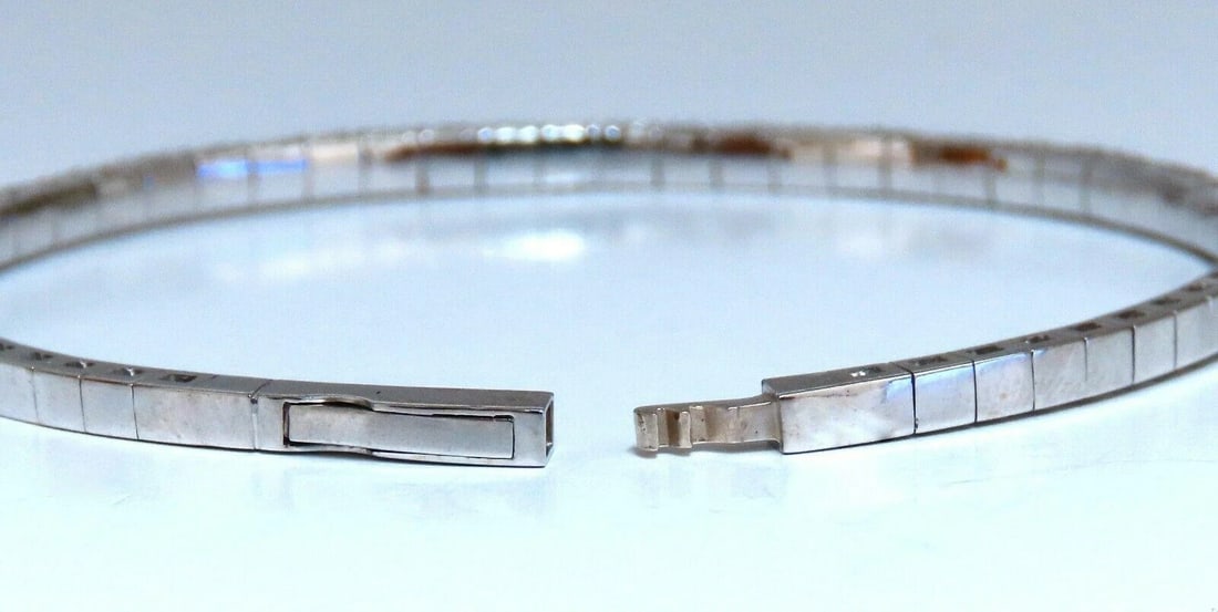 2.90ct Natural Round Diamonds Flexible Tennis Bangle Bracelet 14 Karat 11099 *v - 6