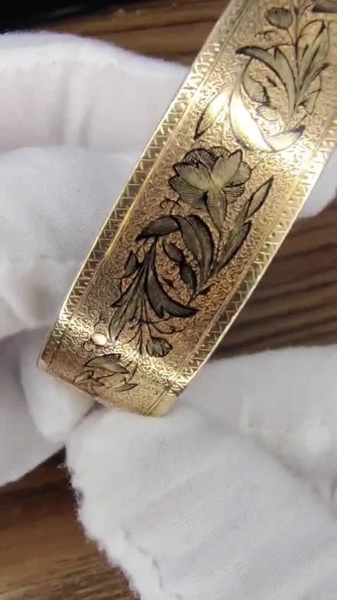 Antique Child's Bangle Bracelet 14kt Circa 1873 11953 *v - 3