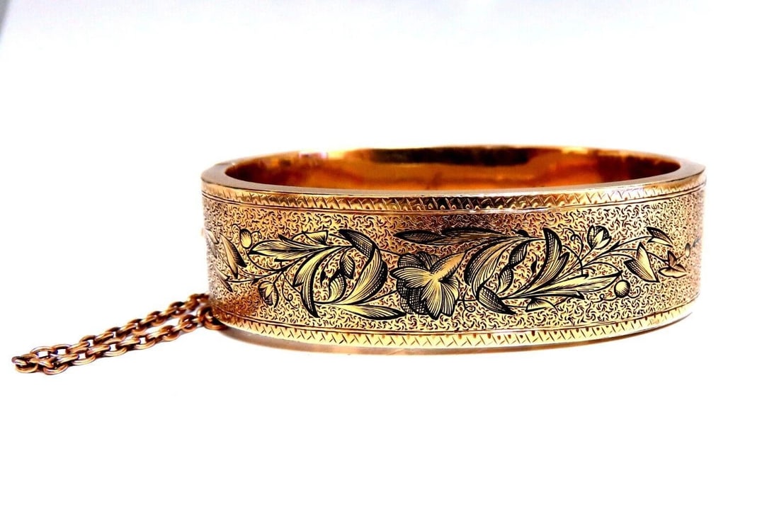 Antique Child's Bangle Bracelet 14kt Circa 1873 11953 *v - 4