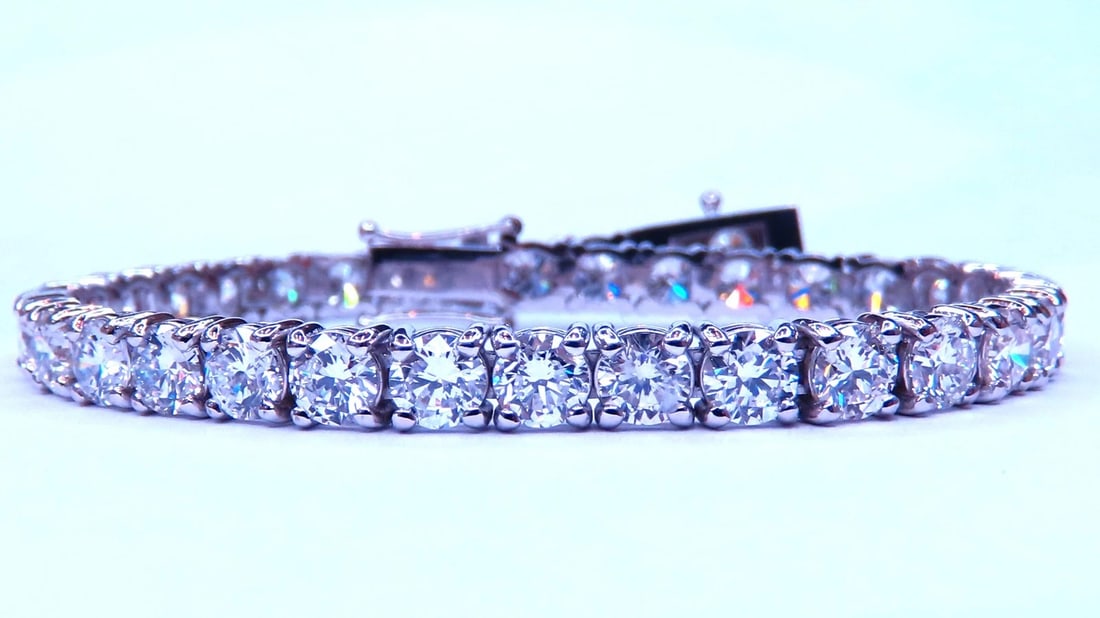 9.50ct Lab Created Diamond Classic Tennis Riviera Bracelet 14kt Gold 49447 *v - 4