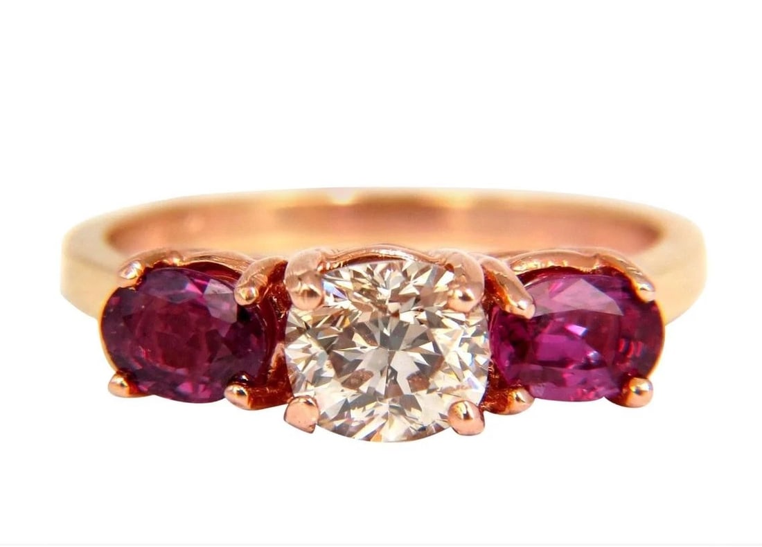 .90ct Natural Fancy Oval Diamond Ruby Ring 14 Karat Rose Gold 44787 *v - 4