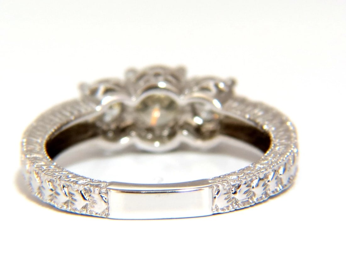1.09CT NATURAL ROUND BRILLIANT DIAMOND RING CLASSIC THREE ENGAGEMENT *v - 6