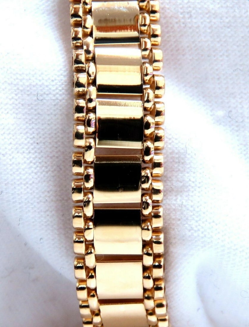 Reversible 5 Tier Curbed Band Link Gold Necklace 14kt gold 15 inch 9.8mm 11644** - 3