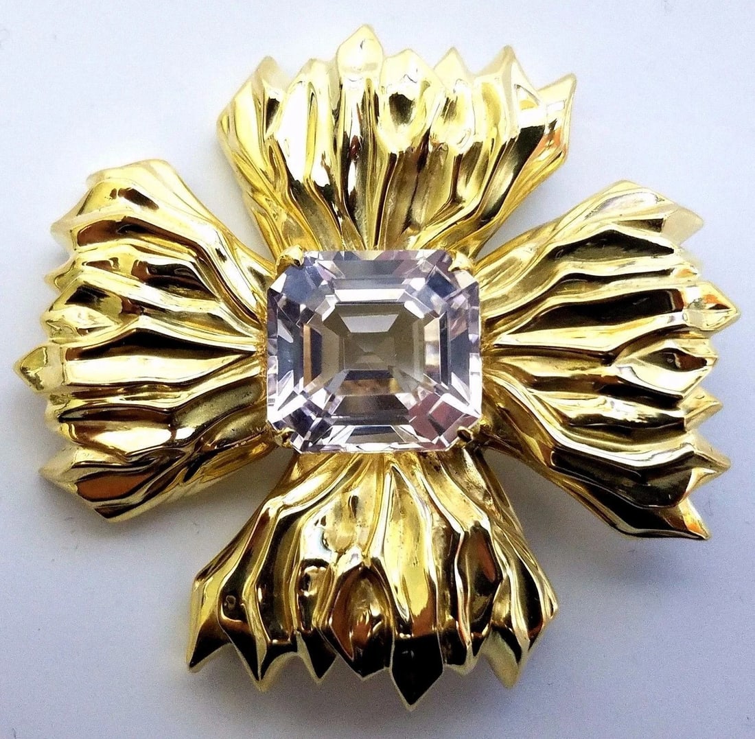 18kt 16ct Royal Medallion Brooch Pin Flaming Celtic Cross Vintage 12236** - 4