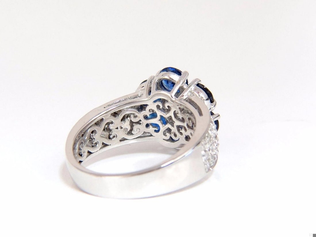 3.96ct natural sapphires diamond cluster ring 14kt royal blue floretta 10631 *v - 5