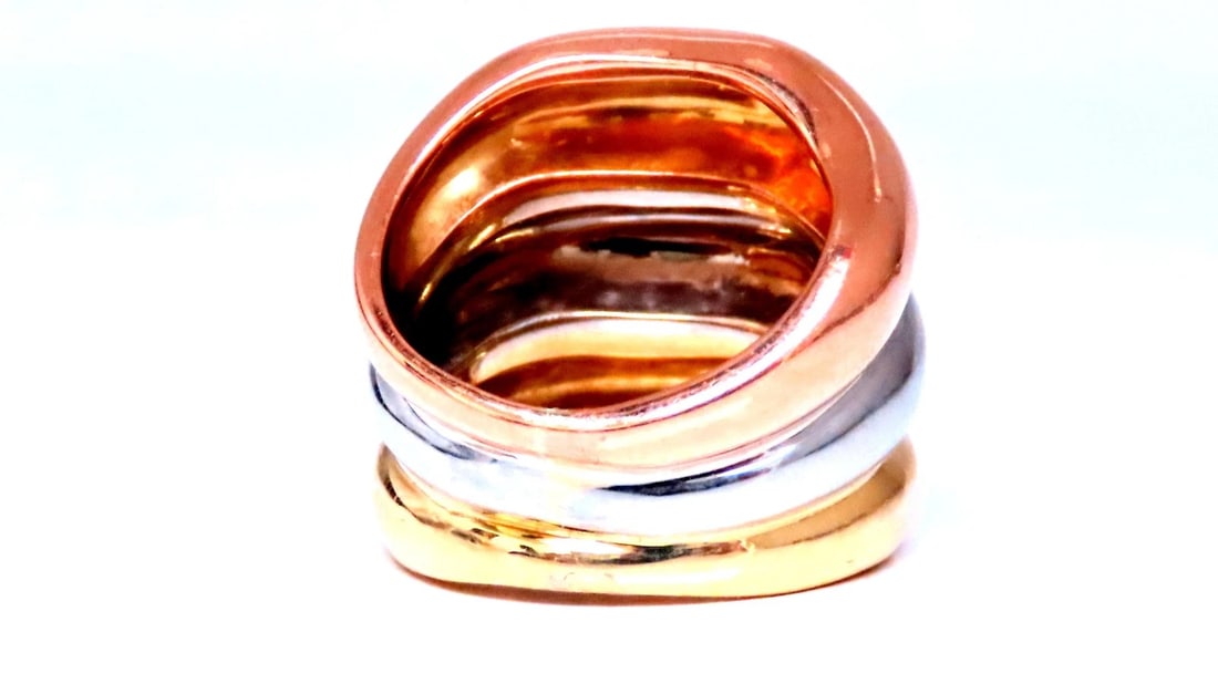 Tri-color Fused Wave Bands 18kt gold 12426 *v - 6