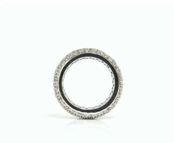 4.00ct Natural Full Cut Diamonds Eternity Wide Band Ring 14kt gold 6.25 49877 *v - 5