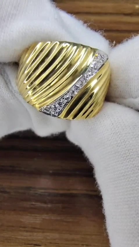.20ct Diamonds Stripe Row High Shine Band Ring 18kt 11273 *c - 3
