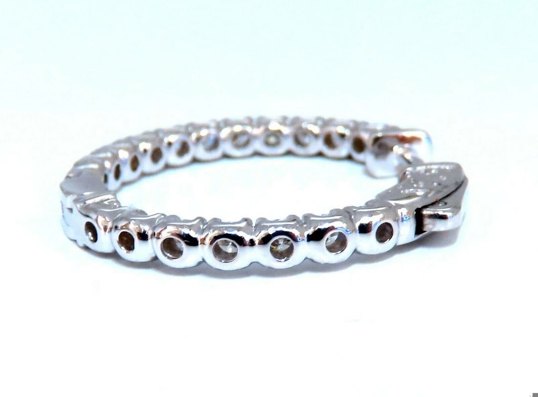 1.62ct Natural Round Diamond hoop earrings 14kt 25mm 11583** - 3