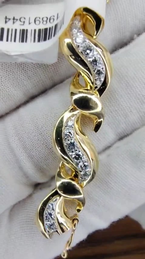 2.04ct Natural Round Diamonds S Link Bracelet 18Kt *v - 3