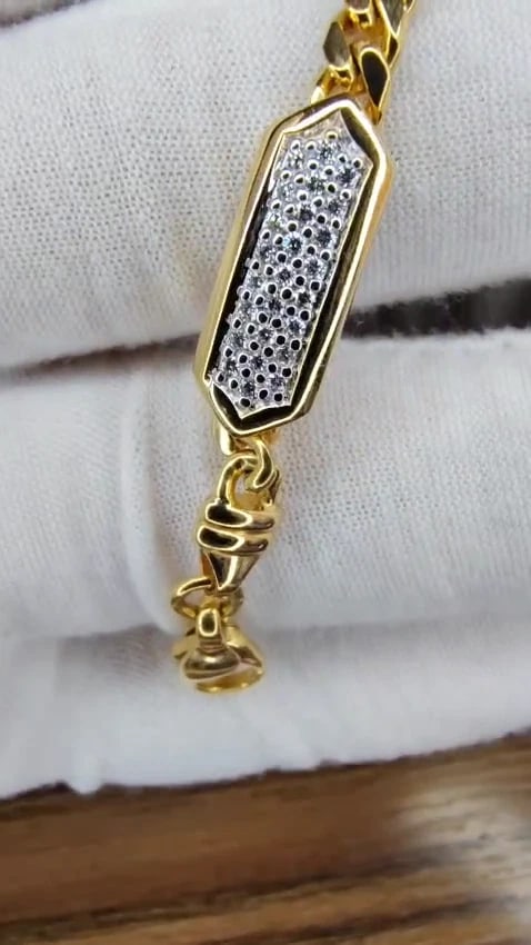 1.63ct Natural Round Diamonds Rectangular Curb Link Bracelet 18kt Drache *v - 3