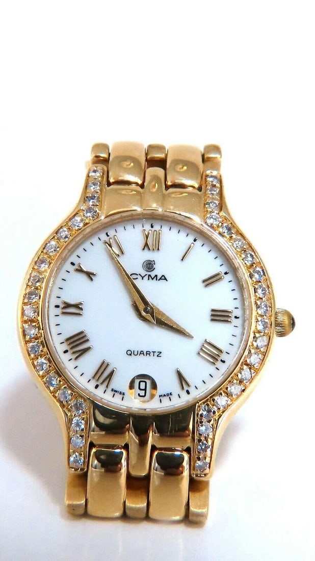 Cyma ladies gold diamond watch 14 karat** - 3