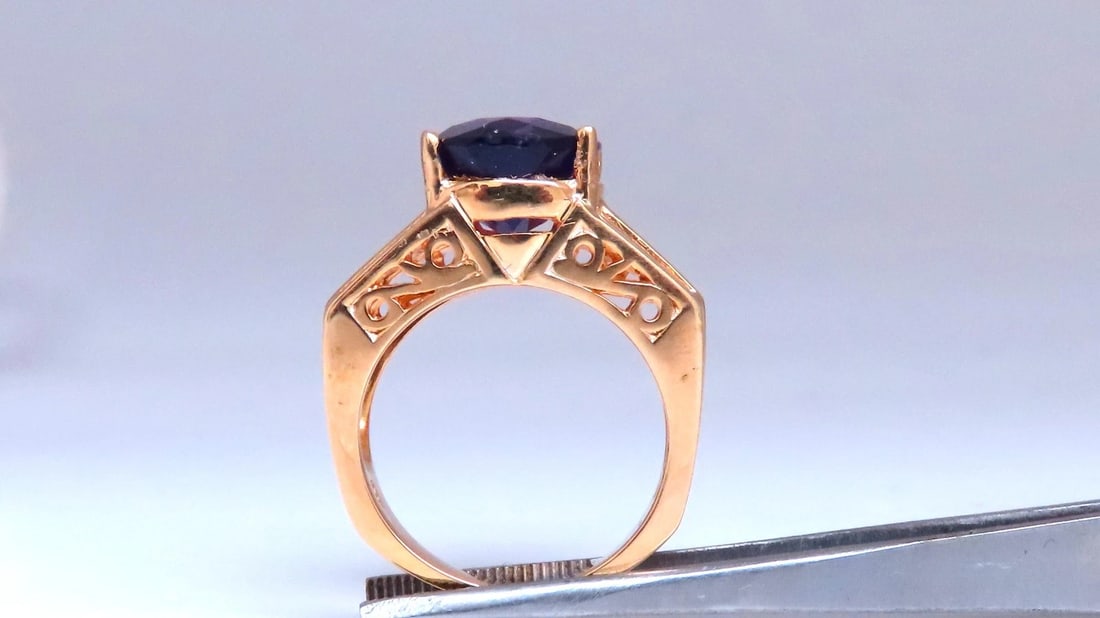 Natural Amethyst Diamonds Cathedral Ring 18kt gold Ref 12299 *v - 5