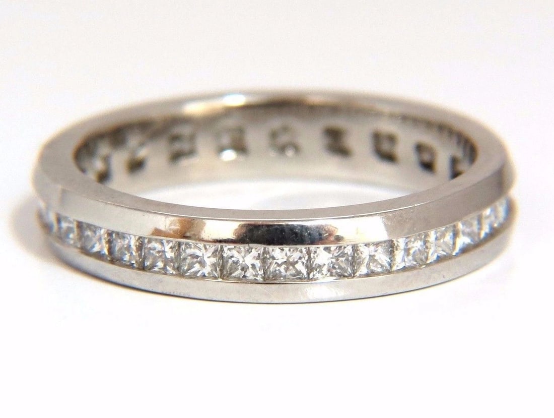 1.20CT PRINCESS DIAMONDS ETERNITY BAND RING 14KT G/VS SIZE 7 3.8MM 10349 *v - 4