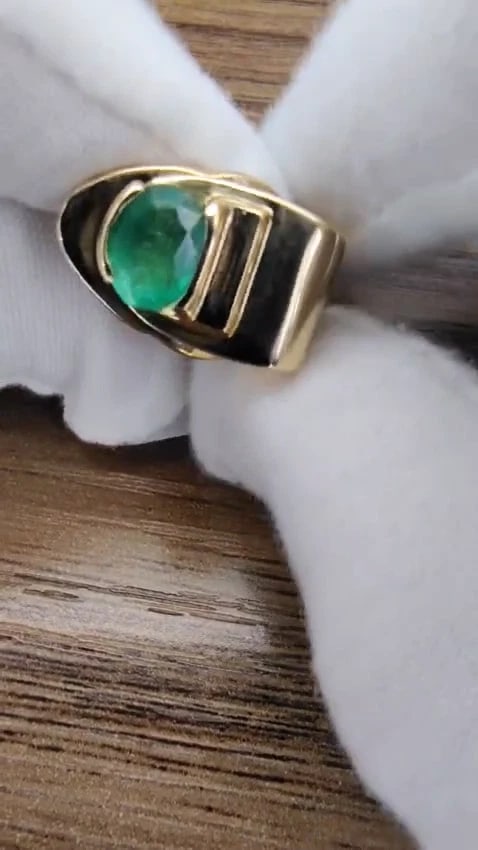 1.34ct Natural Emerald Diamond Ring 14kt Gold Bow *v - 3