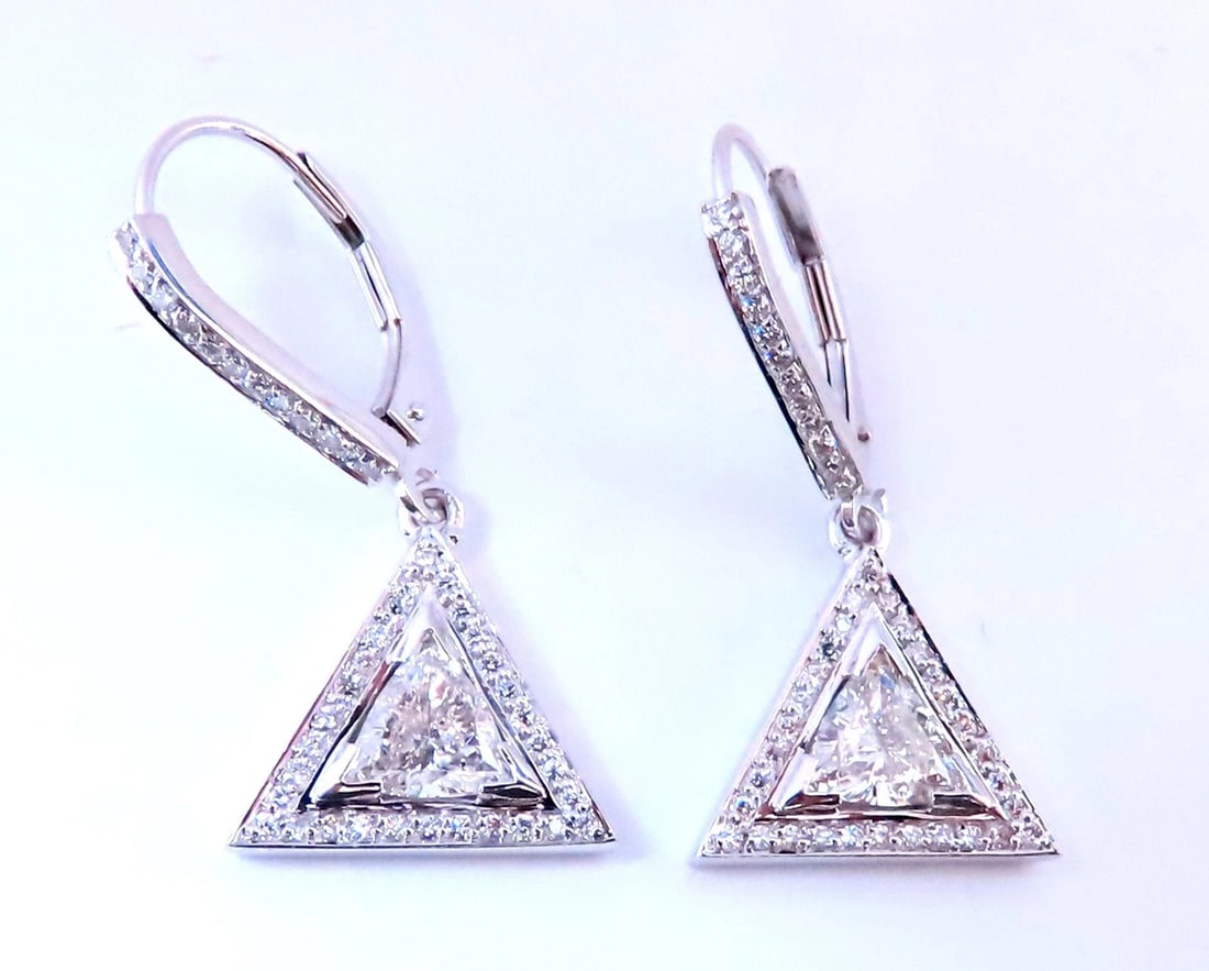 1.20ct Natural Trilliant Cut Diamonds Dangle Halo Earrings 14kt Gold 12640**: Title: 1.20ct Natural Trilliant Cut Diamonds Dangle Halo Earrings 14kt Gold 12640** Description: 1.20ct Natural Trilliant Cut Diamonds Dangle Halo Earrings 14kt Gold 12640** $3,600.00 PRODUCT