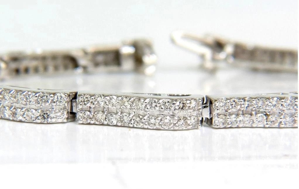 3.50 Carat Diamonds Deco Wave Link Tennis Bracelet 14 Karat White Gold 12571 *v - 5