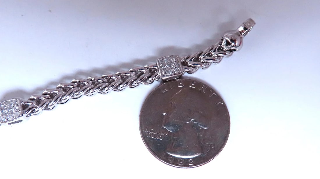 Natural Round Diamond Box Link Bracelet 14kt gold 12394 *v - 6