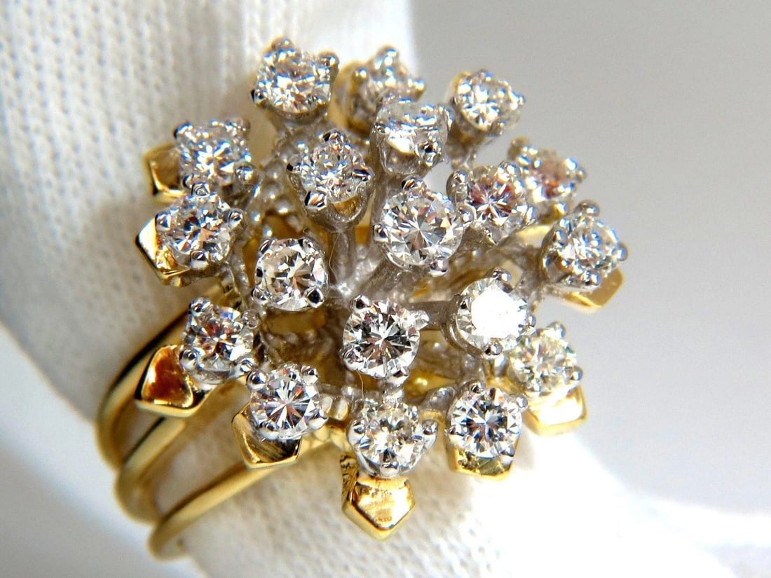 1.90CT NATURAL DIAMONDS FLOATING RAISED COCKTAIL RING 14KT GOLD 10031 *v - 7