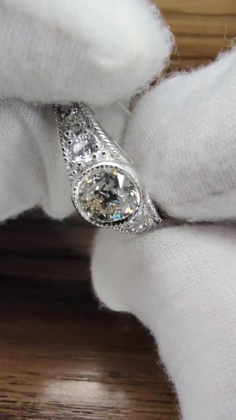 .95ct Gypsy Set Natural Diamonds Ring 14kt. 10025 *v - 3