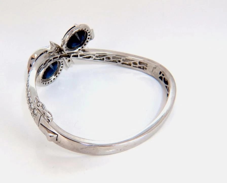 11.50ct Lab Sapphire natural diamonds bangle bracelet 14kt 12240 *v - 6