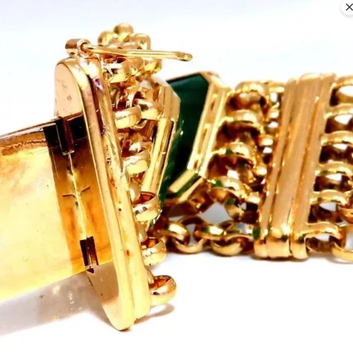 GIA Certified Vintage Emerald Bracelet 60ct 18kt Gold 12238** - 3