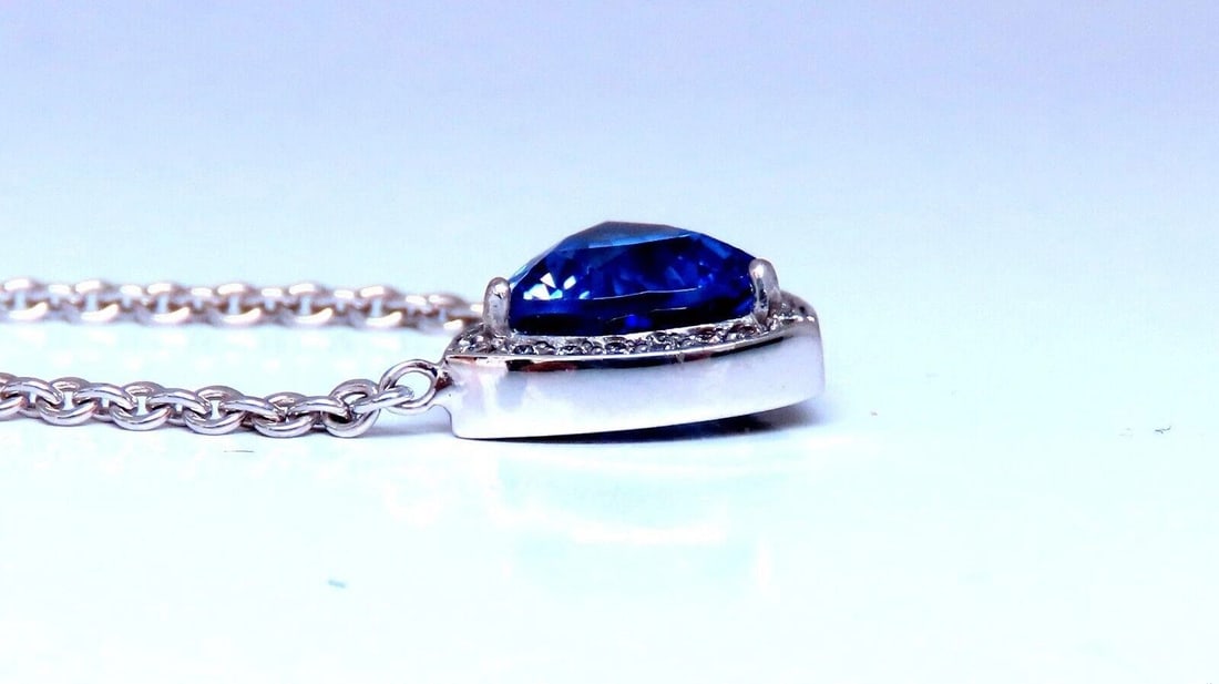 2.15ct Tanzanite Necklace 14kt Gold Trillian 18 inch Necklace** - 5