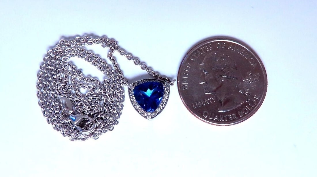 2.15ct Tanzanite Necklace 14kt Gold Trillian 18 inch Necklace** - 7