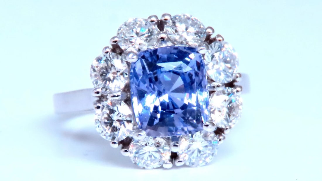GIA Certified 3.30ct Natural Color Change Sapphire Diamond Ring 18kt 85442 *v - 6