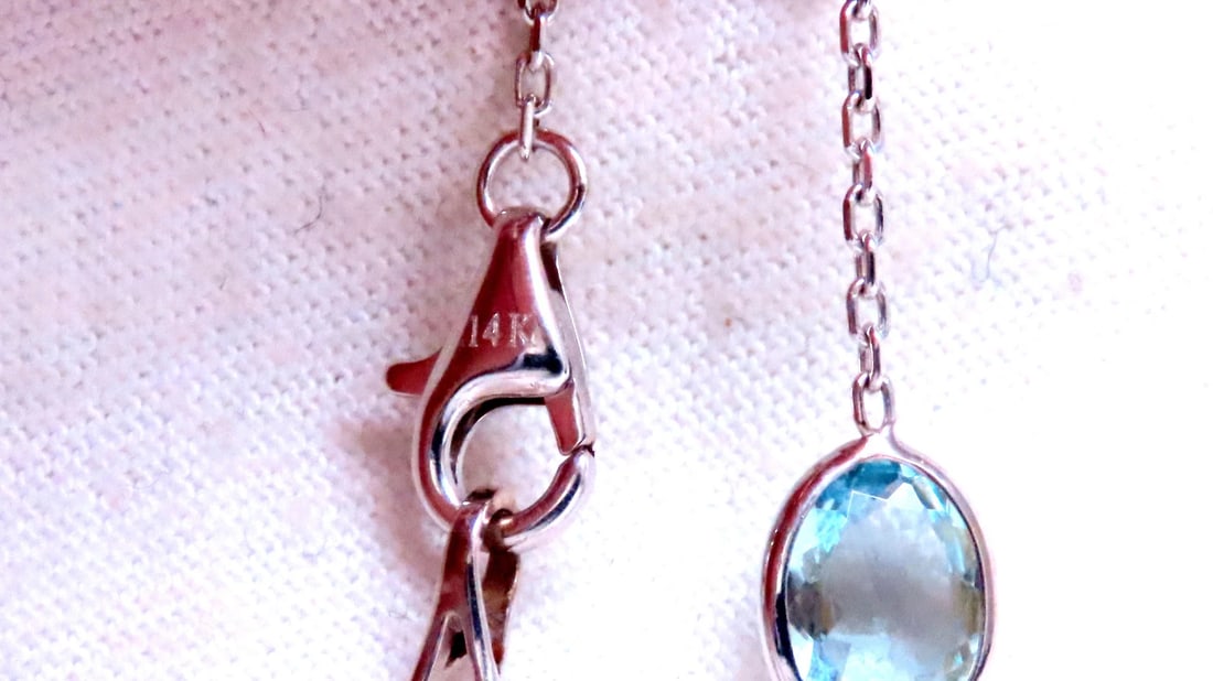 40ct Natural Aquamarine Diamond Yard Necklace 54115** - 6