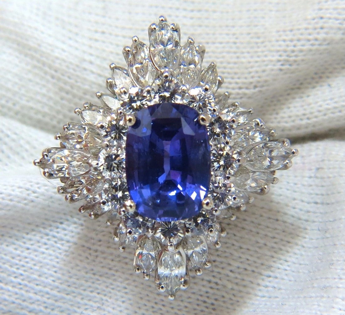GIA 7.87CT NATURAL NO HEAT VIVID PURPLE SAPPHIRE DIAMOND RING PLATINUM 10355 *v - 5