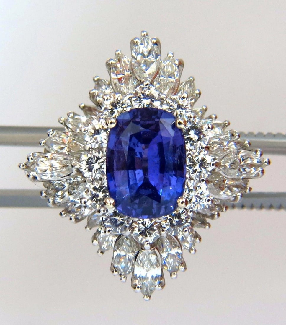 GIA 7.87CT NATURAL NO HEAT VIVID PURPLE SAPPHIRE DIAMOND RING PLATINUM 10355 *v - 6