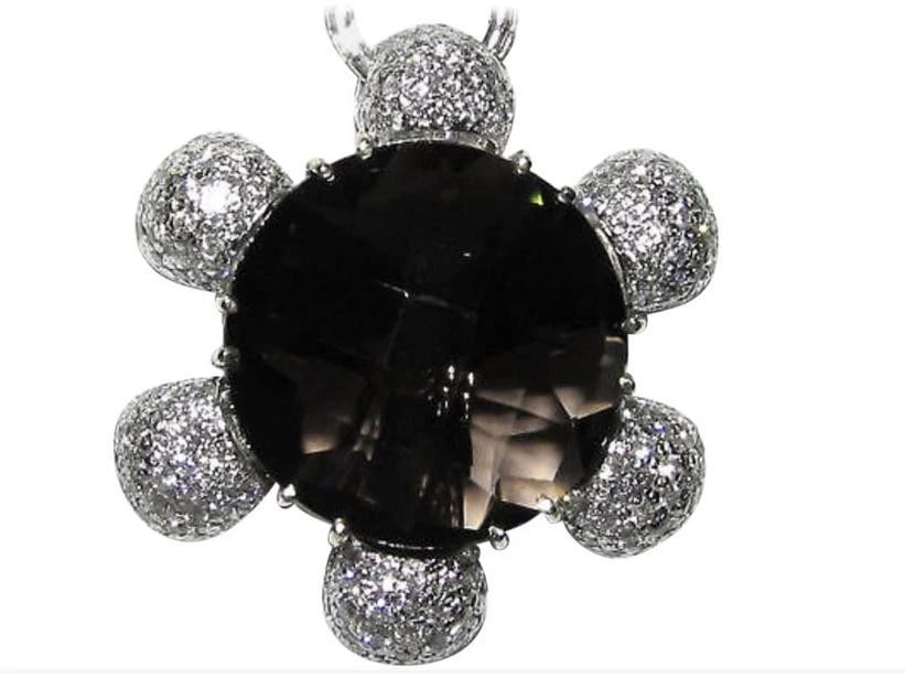 18 Karat 12.50 Carat Checkerboard Topaz Diamond Necklace** - 3