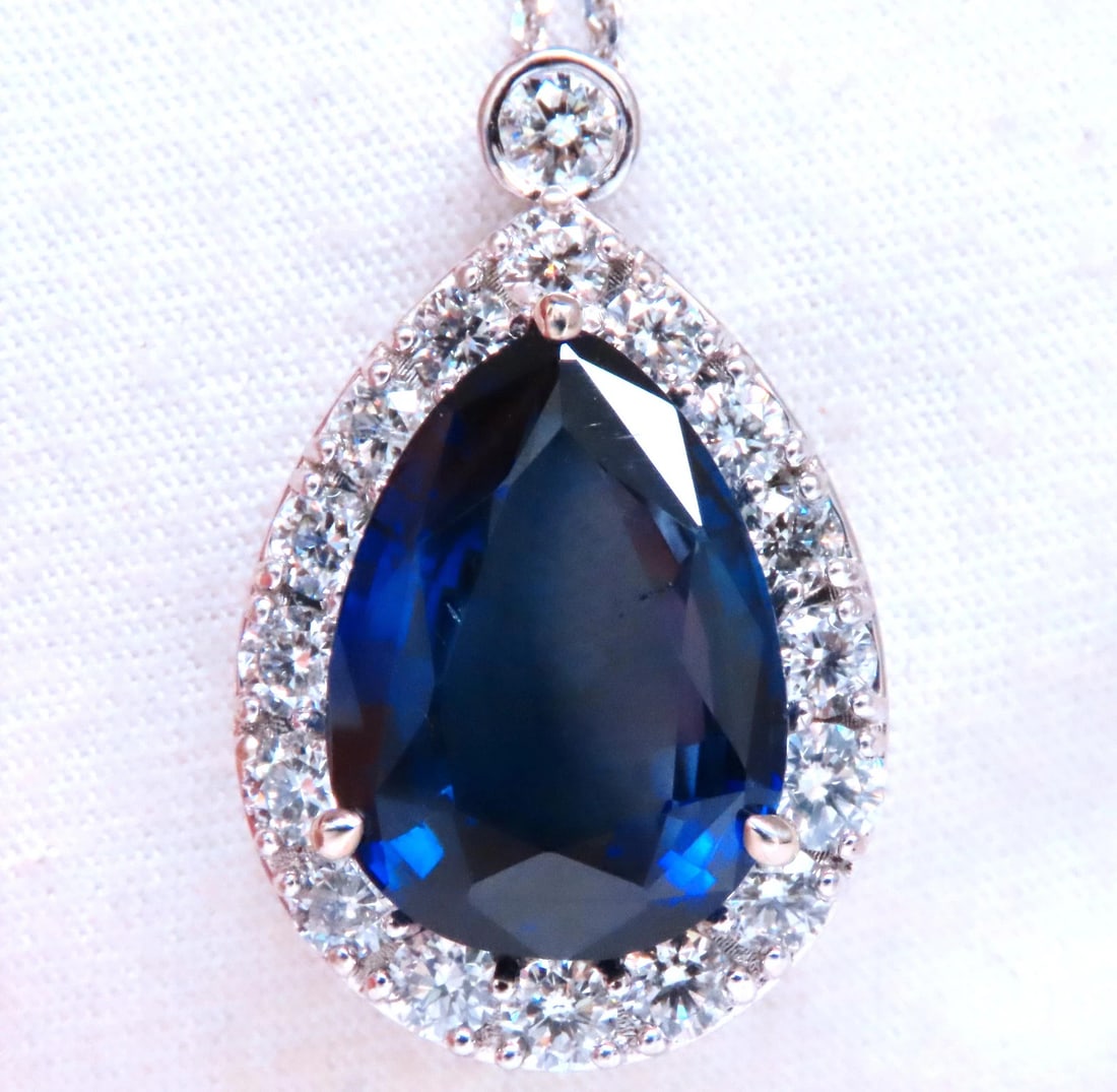 20ct Lab Sapphire Cluster Pear Pendant 14kt Royal Blue Pendant 12518 **: Title: 20ct Lab Sapphire Cluster Pear Pendant 14kt Royal Blue Pendant 12518 ** Description: 20ct Lab Sapphire Cluster Pear Pendant 14kt Royal Blue Pendant 12518 $6,500.00 PRODUCT DESCRIPTION 20ct lab