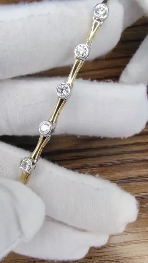 2.80ct Natural Diamonds Flush mount Tube Link Bracelet 14kt 12637 *v - 3