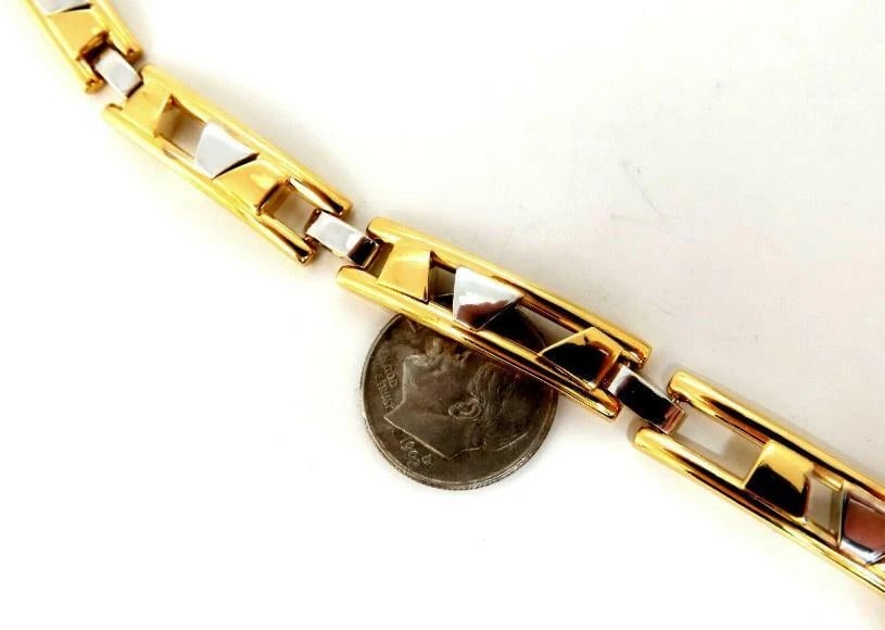 Menâ€™s Kinetic Sliding Geometric Pattern Bracelet 14 Karat 12610** - 5
