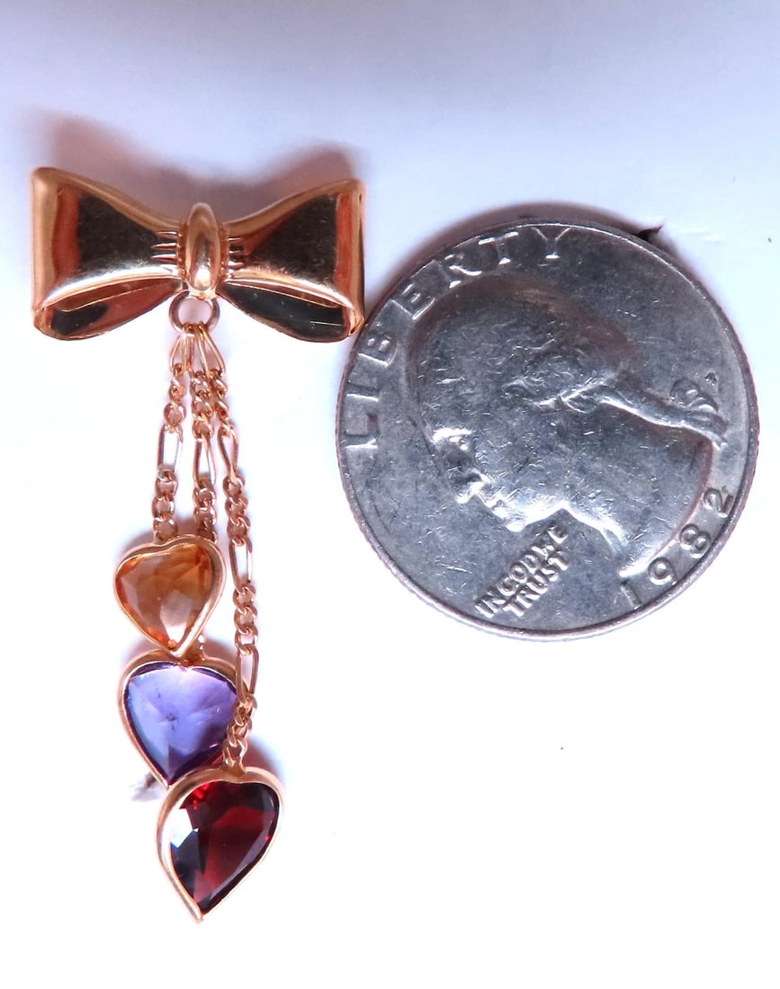5ct Natural Amethyst Garnet Citrine Bow Dangle Earrings** - 5