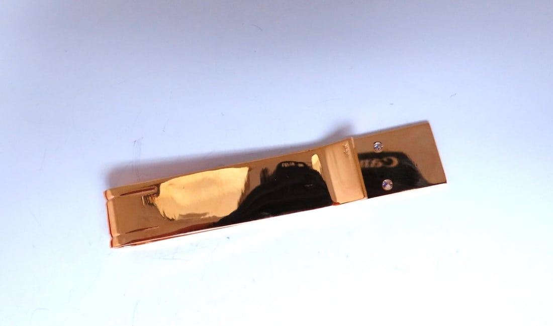 Hashtag Elongated Diamond Tie Bar 14kt Gold 12566** - 6