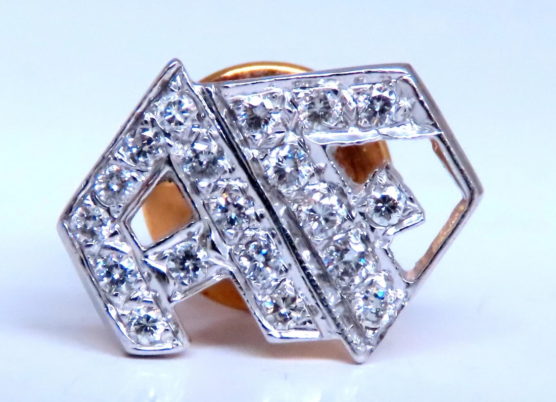 Initial AF Diamonds Tie Track Pin 14kt Gold posh 12556** (1 of 6)