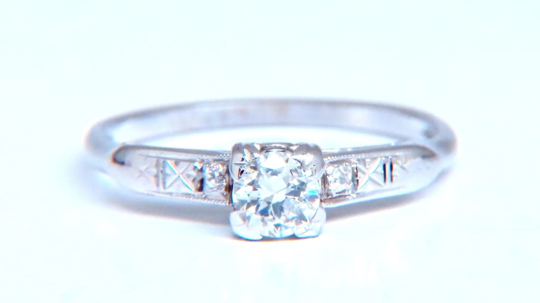 Petite Natural Diamond Engagement Ring 14kt Gold 12547 *v - 3