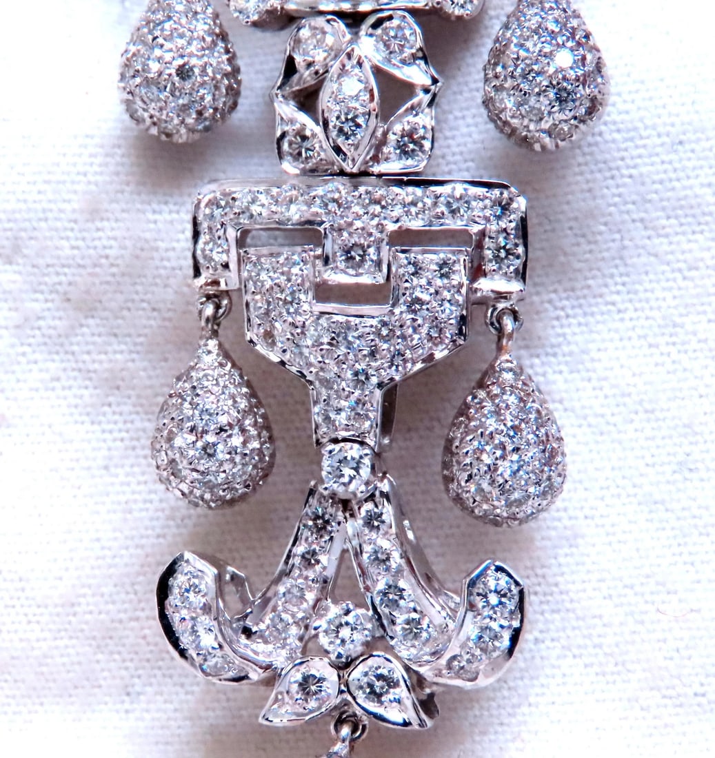 7ct Natural Diamonds Dangle Earrings 18kt gold 12531** - 5
