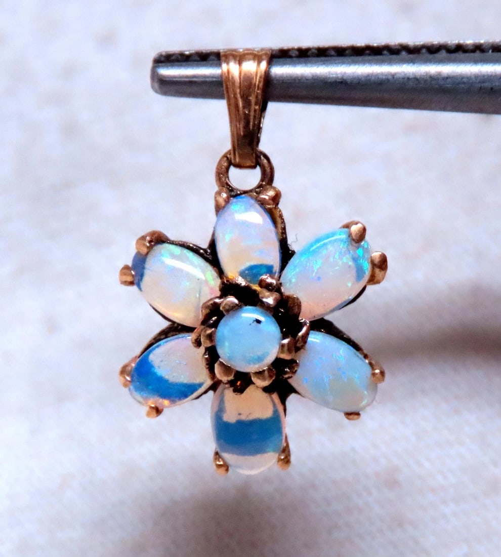 Vintage Opal Cluster Pendant 14kt 12512** - 5