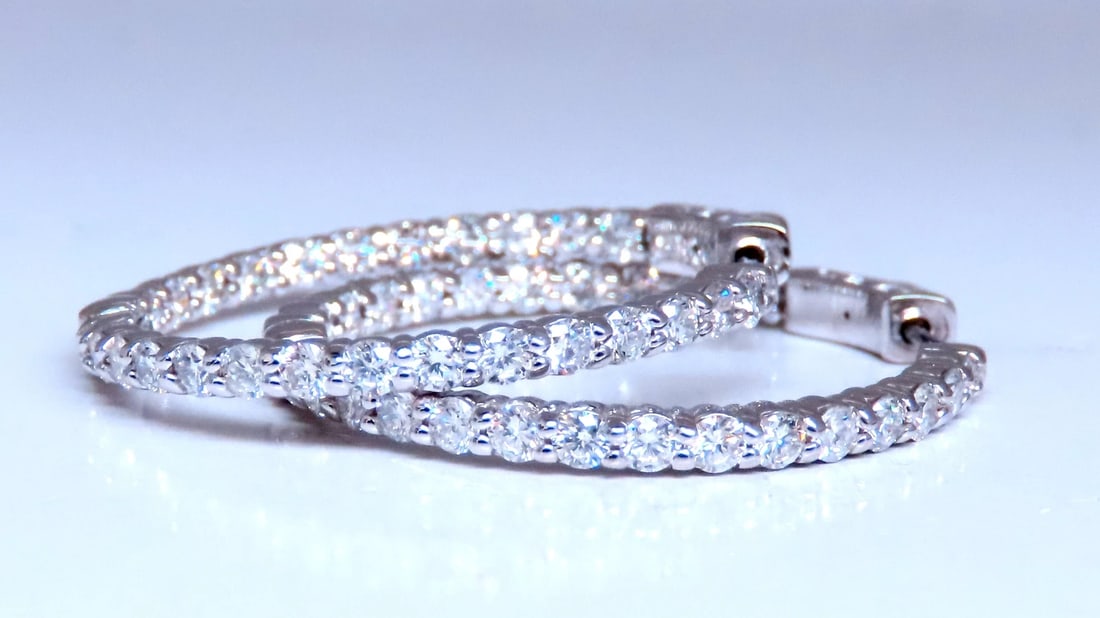 1.52ct Modern Natural Diamond Hoop Earrings 14kt 12500** - 4