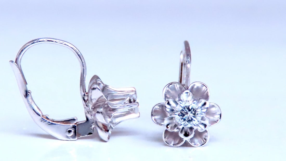 .40ct Natural Round Diamond European Wire Earrings 12488** - 5