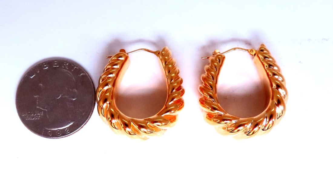 Shrimp Semi Hoop Earrings 14kt 12491** - 3