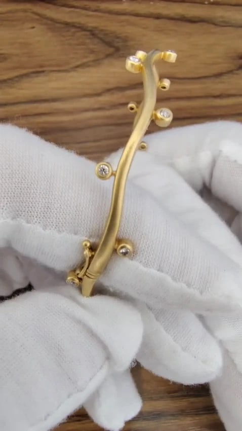 .60ct Natural Diamonds Vine Bangle Bracelet 18kt gold 12465 *v - 3