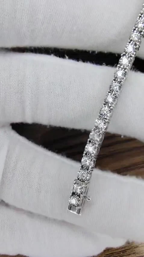 2.40ct natural round diamonds bracelet 14kt gold 12467 *v - 3