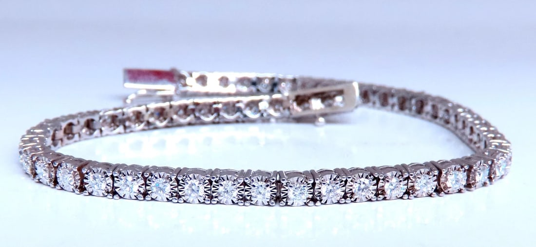 2.40ct natural round diamonds bracelet 14kt gold 12467 *v - 4