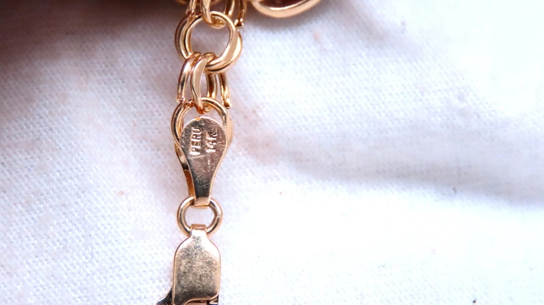 Caribbean keepsake natural diamonds charm bracelet 14Kt gold 12457 *v - 7